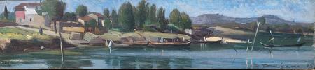 Quadro di Desiderio  Tanfani  Arno  - olio tavola 